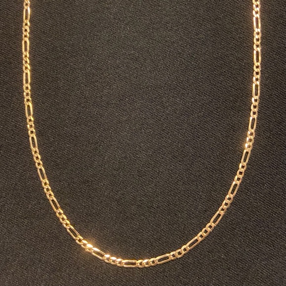 Gold Chain 14k Gold Vermeil Figaro 18in 2mm - Picture 2 of 5